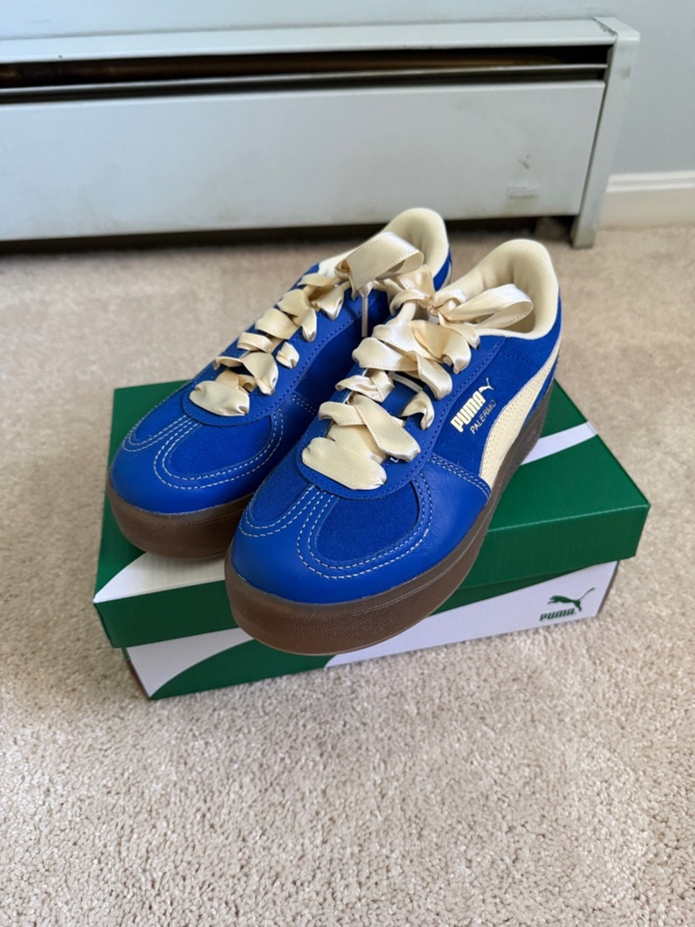 PUMA Palermo Vivid Blue, Haute Coffee Elevata Platform Sneaker